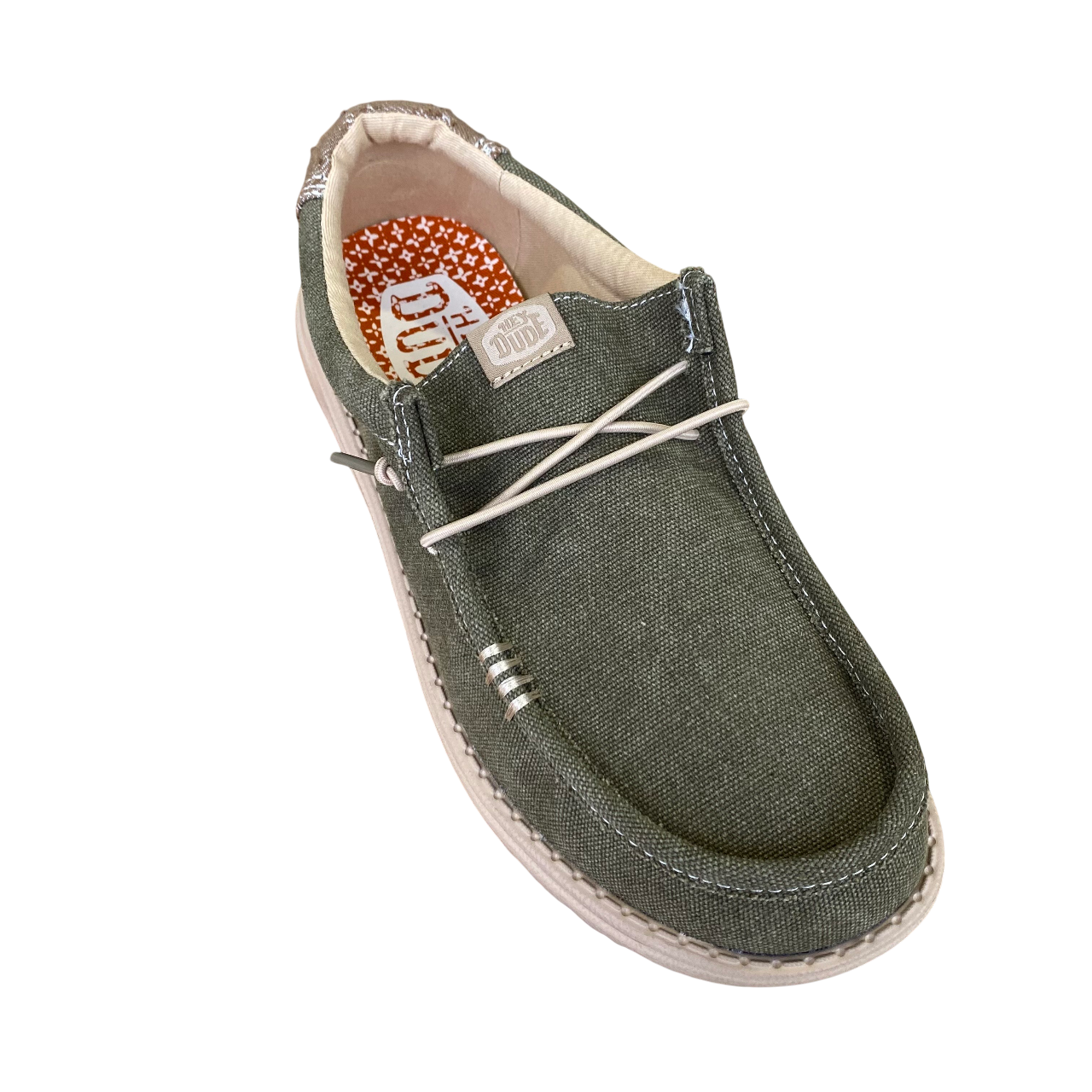 Hey Dude scarpa con tomaia in tessuto da uomo Wally summer linen 43084-3YT verde scuro-crema irlandese