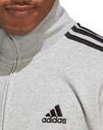 Adidas Men's Basic 3-Stripes Frecnh Terry Brushed Cotton Tracksuit IC6748 grey-black