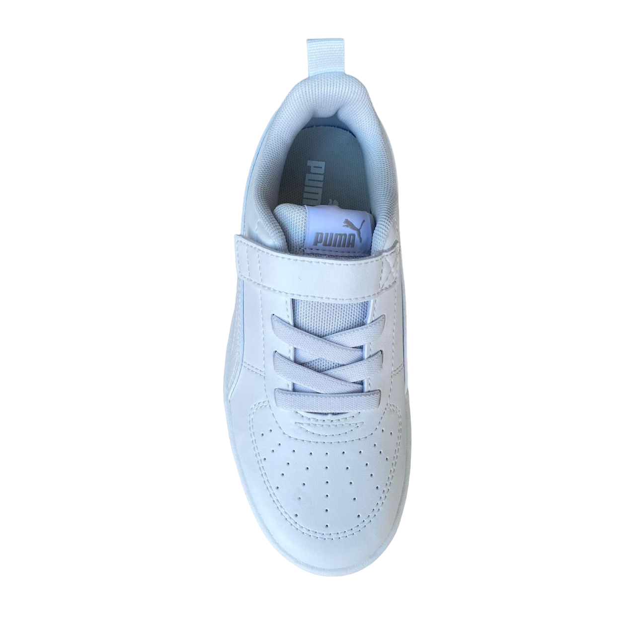 Puma scarpa sneakers da ragazzi con elastico e strappo Rickie AC+PS 385836-01 bianco-grigio ghiaccio