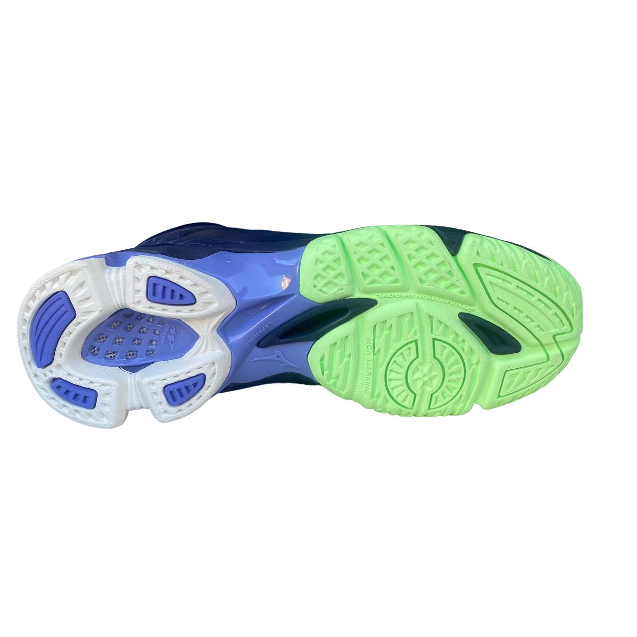 Mizuno scarpa alta da pallavolo da uomo Wave Voltage Mid V1GA216511 blu-verde-glicine