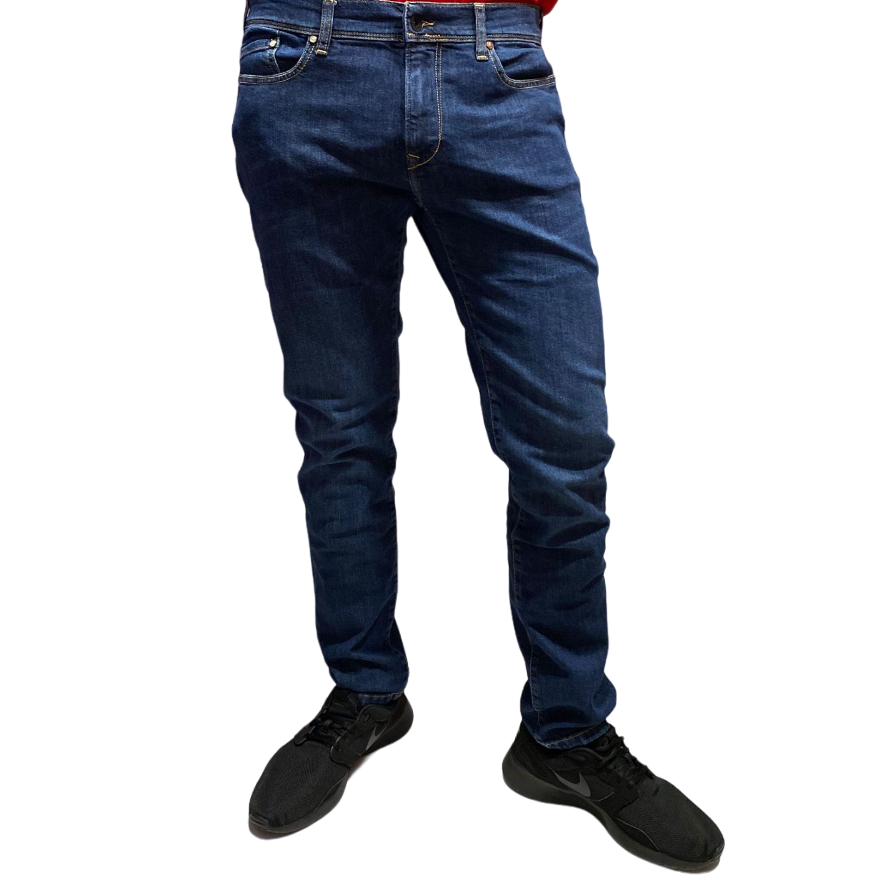 Zero Construction pantalone da uomo jeans 5 tasche Fabaco blu scuro