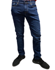 Zero Construction pantalone da uomo jeans 5 tasche Fabaco blu scuro