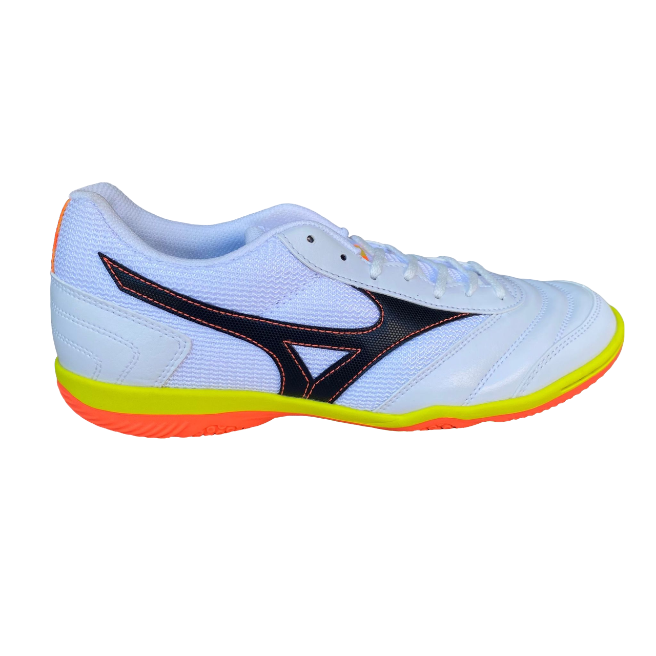 Mizuno flexible and breathable soccer shoe Futsal MRL Sala Club Indoor white-yellow-orange
