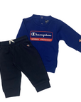 Champion tuta da infant con felpa girocollo American Classic 306533 BS559 blu chiaro-blu scuro