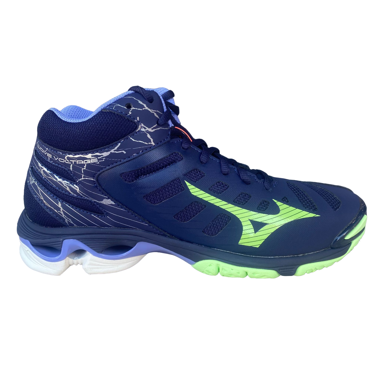 Mizuno men&#39;s high volleyball shoe Wave Voltage Mid V1GA216511 blue-green-wisteria