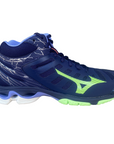 Mizuno men's high volleyball shoe Wave Voltage Mid V1GA216511 blue-green-wisteria