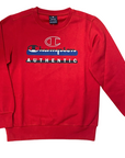 Champion light cotton crewneck sweatshirt with logo on the chest Legacy 306513 RS053 red