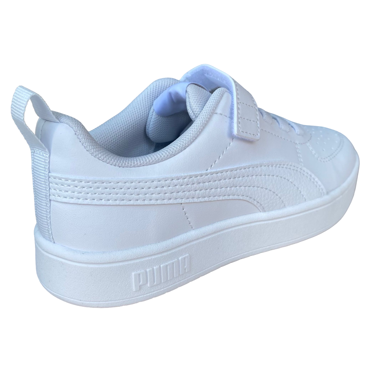 Puma boys&#39; sneakers shoe with elastic and tear Rickie AC+PS 385836-01 white-ice gray