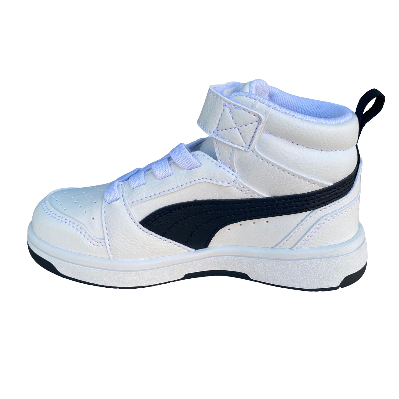 Puma Rebound V6 Mid children&#39;s sneakers shoe 393832 02 white-black