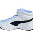 Puma Rebound V6 Mid children's sneakers shoe 393832 02 white-black