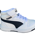 Puma scarpa sneakers da bambino Rebound V6 Mid 393832 02 bianco-nero
