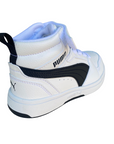Puma scarpa sneakers da bambino Rebound V6 Mid 393832 02 bianco-nero