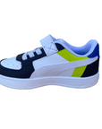 Puma Caren 2.0 Block children's sneakers shoe 394462-03 white-charcoal-lime