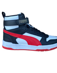 Puma sneakers alta da ragazzo RBD Game Junior 386172 08 bianco-rosso-nero-oro