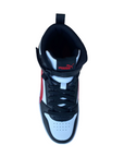 Puma scarpa sneakers da ragazzo RBD Game 386172 08 bianco-rosso-nero-oro