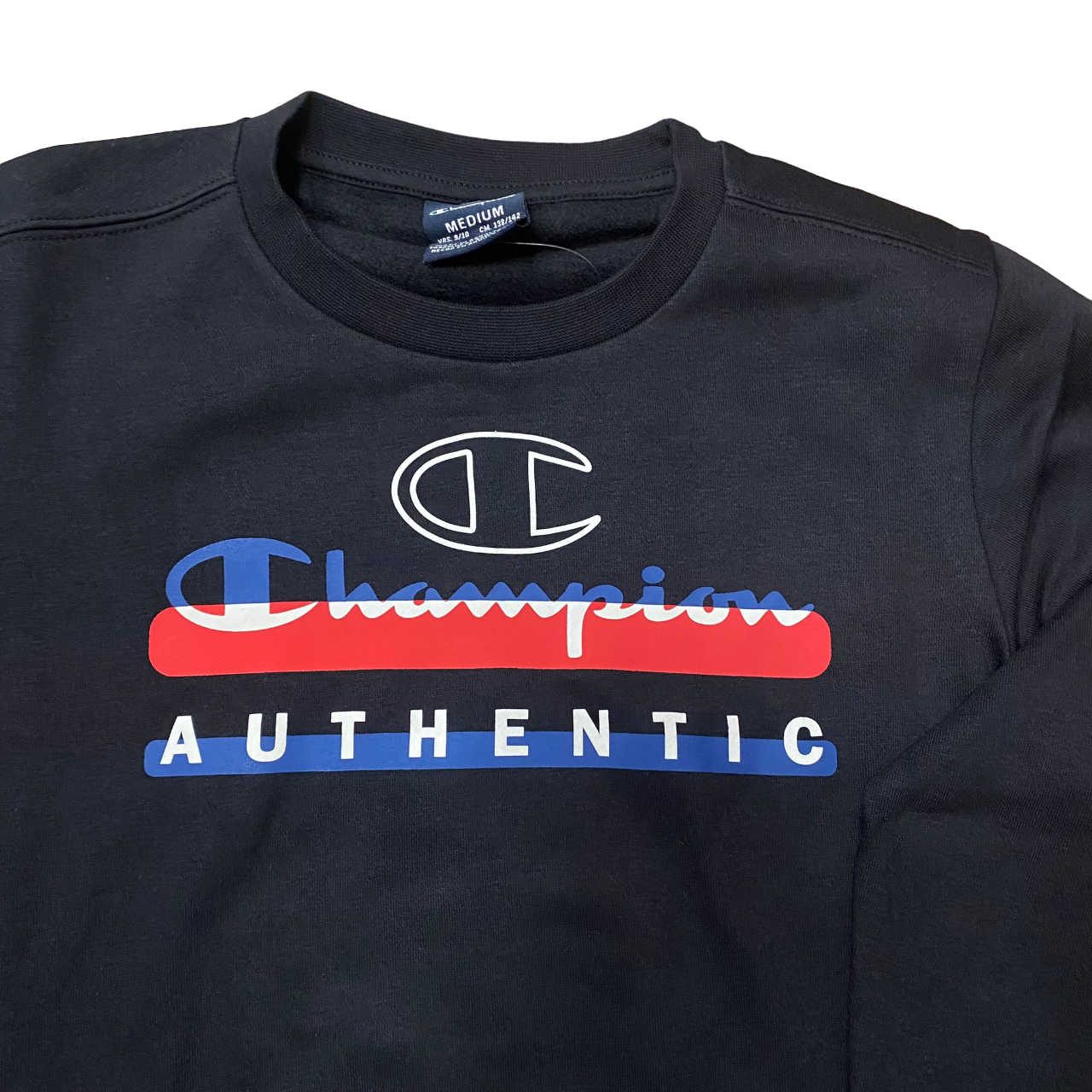 Champion lightweight cotton crewneck sweatshirt with logo on the chest Legacy 306513 KK001 black