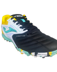 Joma Men's synthetic grass soccer shoe Cancha 2301 black-white-turquoise