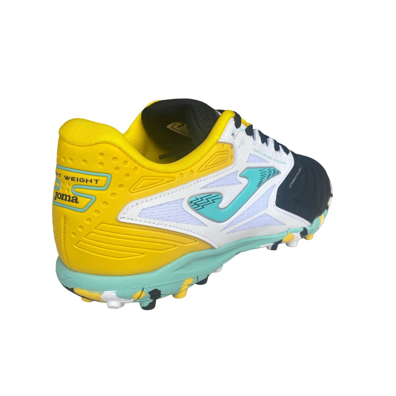 Joma Men&#39;s synthetic grass soccer shoe Cancha 2301 black-white-turquoise