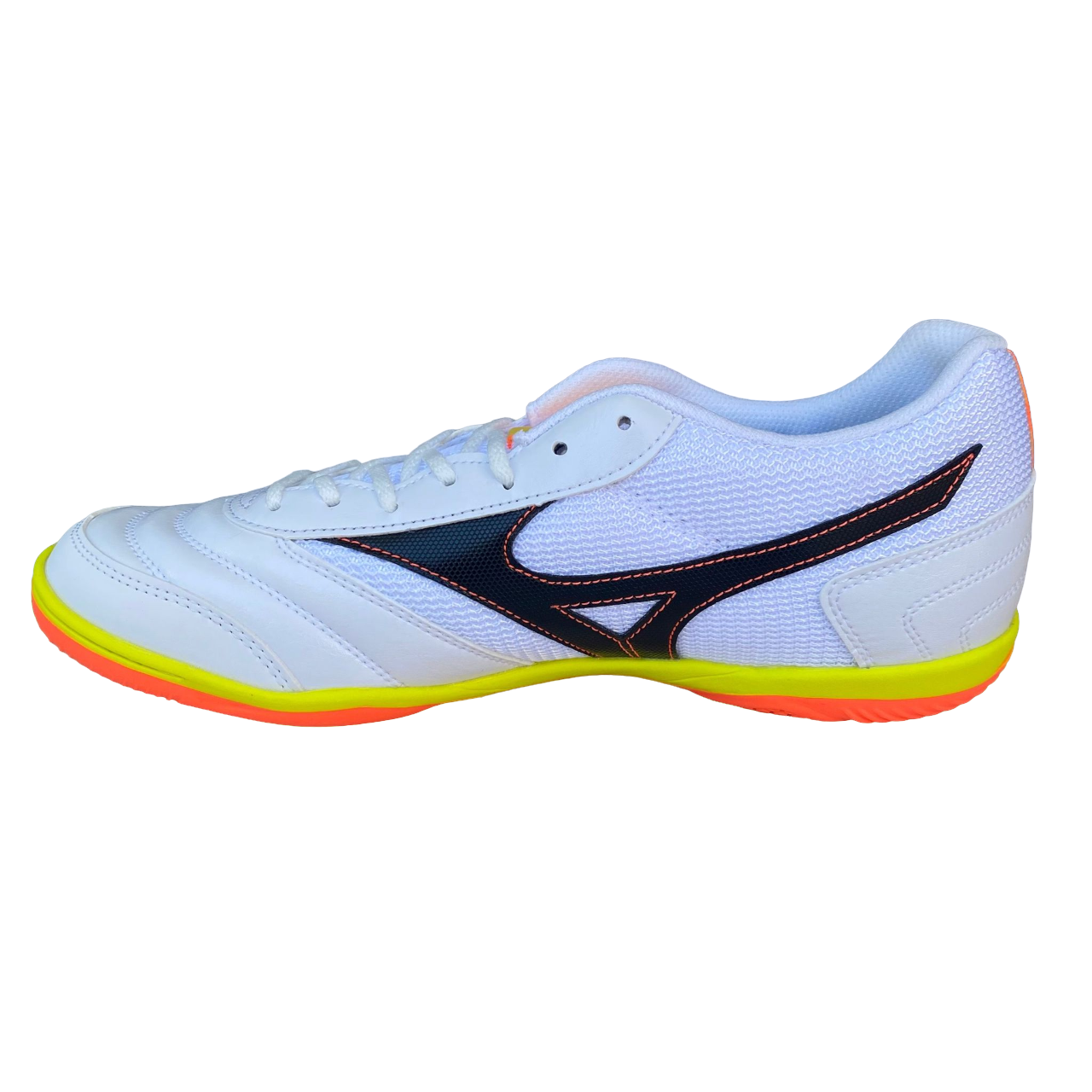 Mizuno flexible and breathable soccer shoe Futsal MRL Sala Club Indoor white-yellow-orange