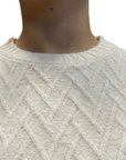 Censured women's crewneck sweater MW C068 T TRP3 01 off-white