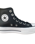 Converse sneakers alta in pelle con zeppa Chuck Taylor All Star 561675C nero