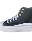 Converse women's sneakers shoe with leather wedge Chuck Taylor All Star Move A04294C black-white
