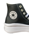 Converse women's sneakers shoe with leather wedge Chuck Taylor All Star Move A04294C black-white