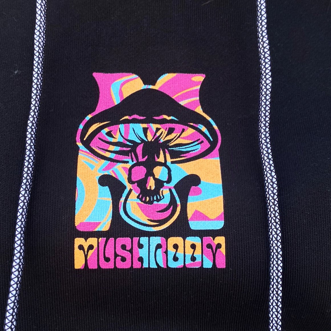 Mushroom men&#39;s hoodie with Logo Pattern print 23031-01 black