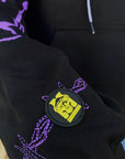 Mushroom men's hoodie with Flame print 23000-38 black-purple
