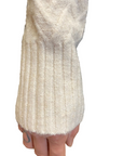 Censured women's crewneck sweater MW C068 T TRP3 01 off-white