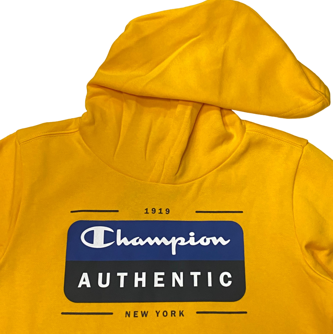 Champion lightweight fleece hoodie with chest logo Legacy 306512 YS058 yellow