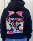 Mushroom men's hoodie with Logo Pattern print 23031-01 black