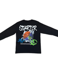 Starter T-shirt manica lunga con stampe da ragazzo 1115 UB ST nero