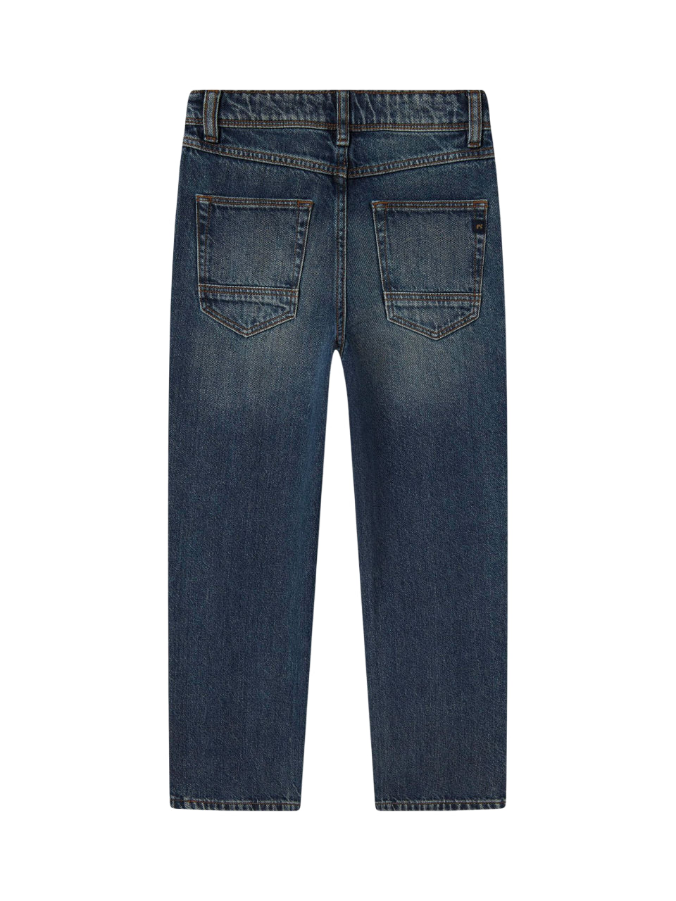 Vista posteriore jeans junior Name It blu scuro con tasche posteriori e dettagli cuciture