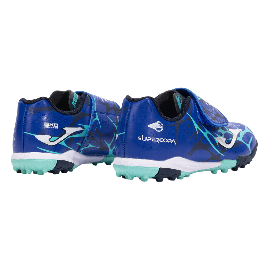 Joma - Scarpe Calcio Turf Junior Super Copa Jr 25 Turf Blu - tallone