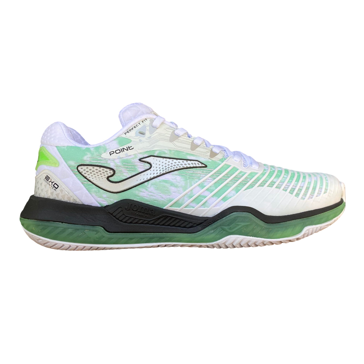 Joma Point Men 2502 TPOIW2502AC Scarpe Tennis Professionali Bianche Vista Laterale