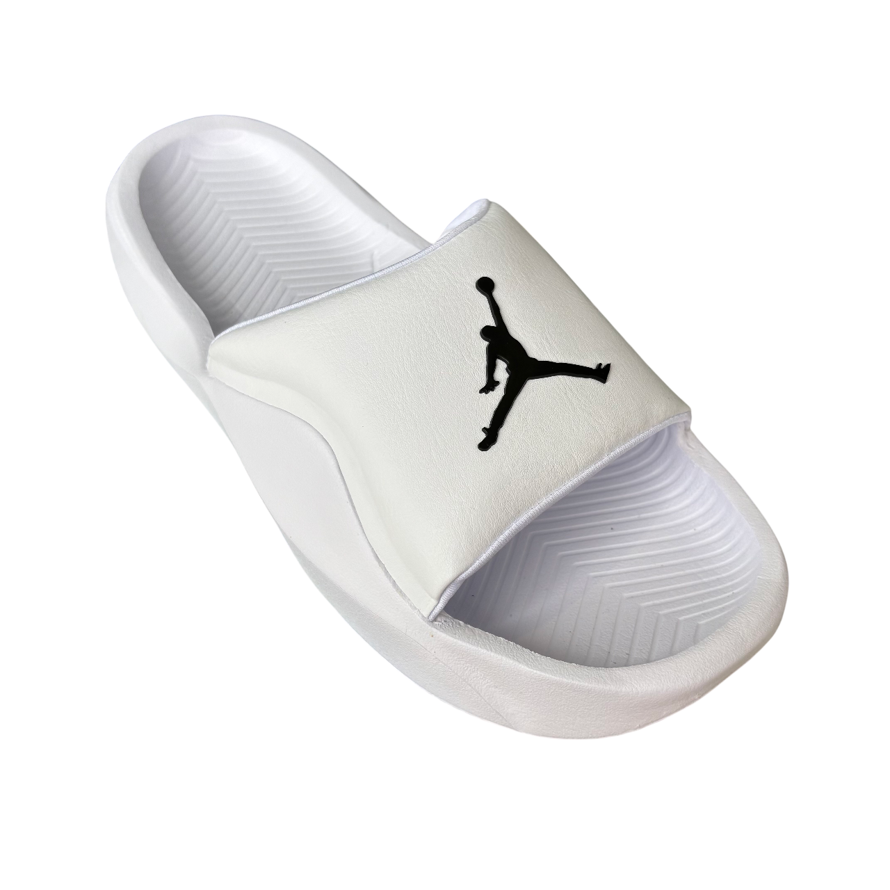 Ciabatte Jordan Franchise HF3263-100 in colorazione Bianco-Nero, vista frontale