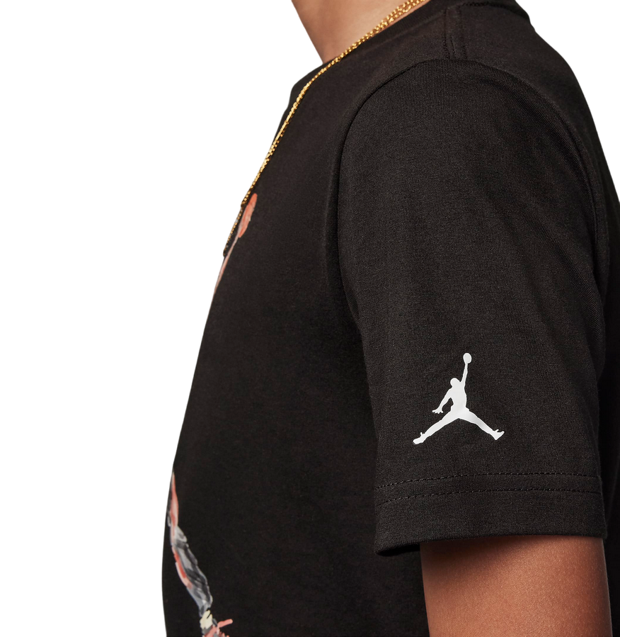 Jordan short sleeve t-shirt with Jumpman print for boys Watercolor 95C900-023 black