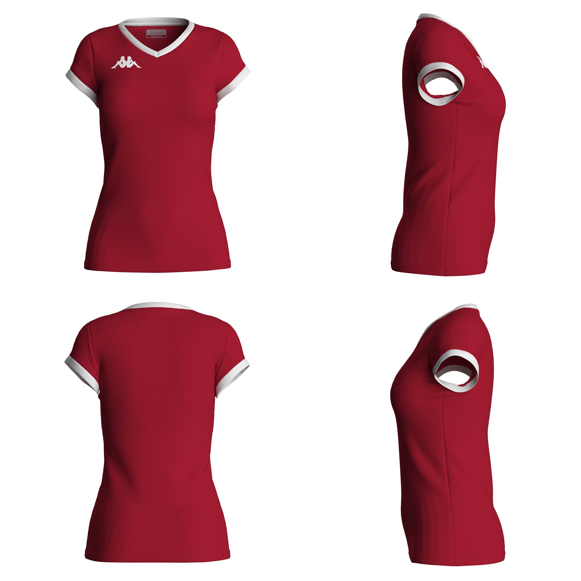 Kappa maglia manica corta da donna per pallavolo Gavelia 321W5ZW-A04 rosso-bianco