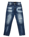 Klixs pantaline jeans da uomo slavato con rotture Kevin 01170UB blu sfumato