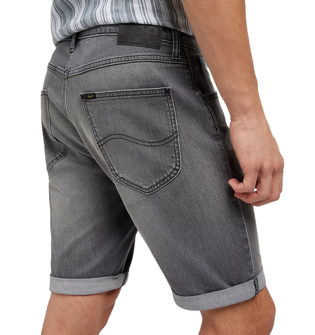 Lee pantaloncino in jeans da uomo 5 tasche 112349330 nero slavato grigio tasca posteriore