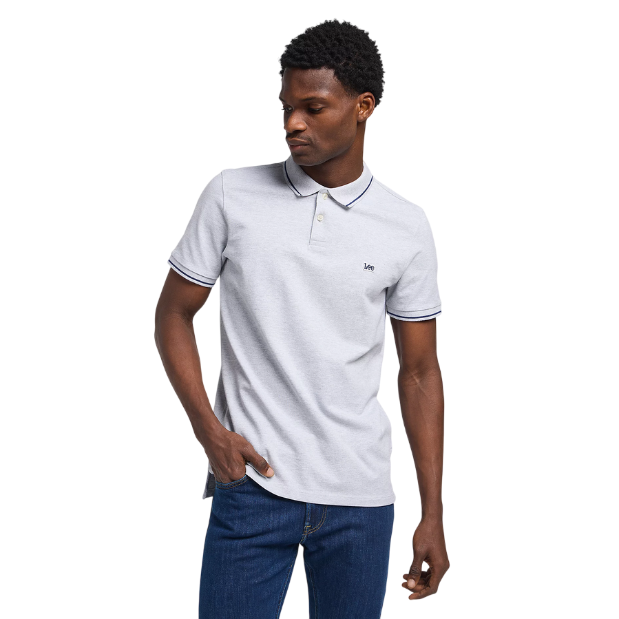 Lee polo manica corta da uomo in cotone pique L61ARL03 grigio