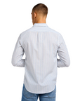 Lee long sleeve men's shirt with button neck 112349979 light blue white