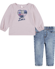 Levi's Kids completo da bimba maglietta e pantalone 1EL502-AHR loto