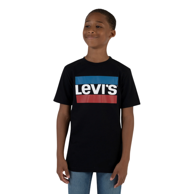 Levi&#39;s Kids maglietta manica corta ra ragazzi con logo Sportswear 9E8568-023 nero