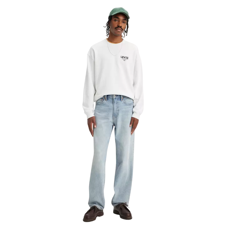 Levi's pantalone jeans da uomo 568 gamba diritta 29037 0062 baby blue essentials-blu
