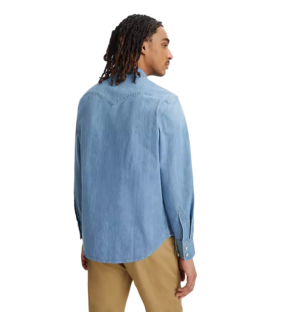 Levi&#39;s men&#39;s long-sleeved denim shirt Western Barstow 85744-0047 blue