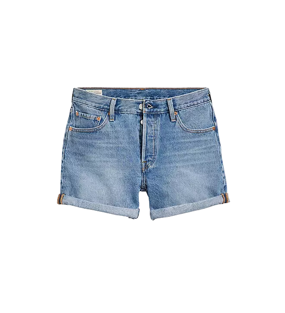 Levi&#39;s women&#39;s denim shorts 501 with cuff 299610035 medium blue