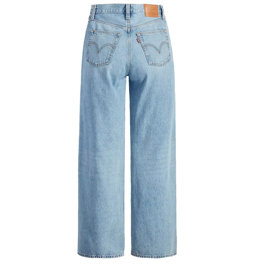 Levi&#39;s women&#39;s wide-leg Ribcage jeans trousers A60810002 light blue
