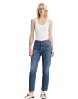 Levi's pantalone jeans a vita alta con gamba dritta 501 accorciato A87460001 blu